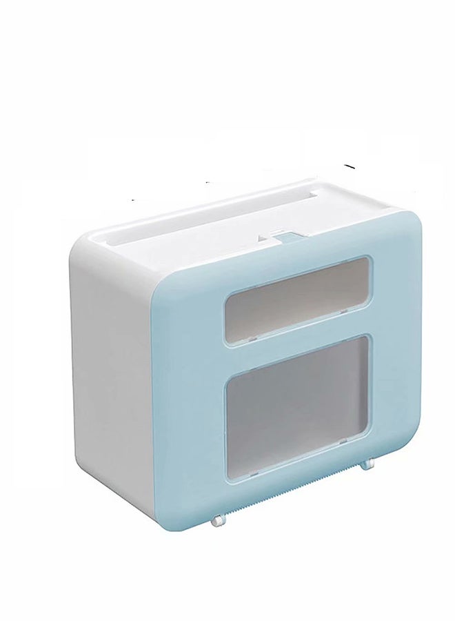 Waterproof Wall Mounted Tissue Box Blue/White 29x23x15centimeter - Image 1